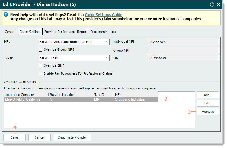 Override Claim Settings Tebra Help Center